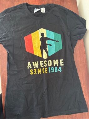 Port and Company Black "Awesome Since 1984" Graphic Tee